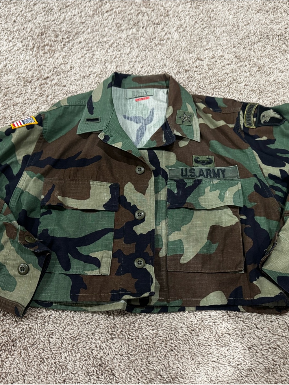 Urban Outfitters Vintage U.S. Army Camo Military Jacket Small Short